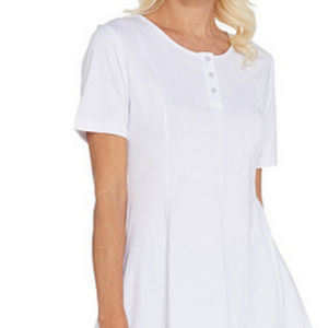 Essentials Round Neck Fit and Flare Henley Knit To